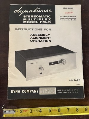 Vintage Dynaco Dynatuner Stereomatic Multiplex Original Manual Model FM-3