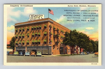 #ad #ad Mankato MN Minnesota Burton Hotel Ad Air Conditioned Vintage Postcard $0.99