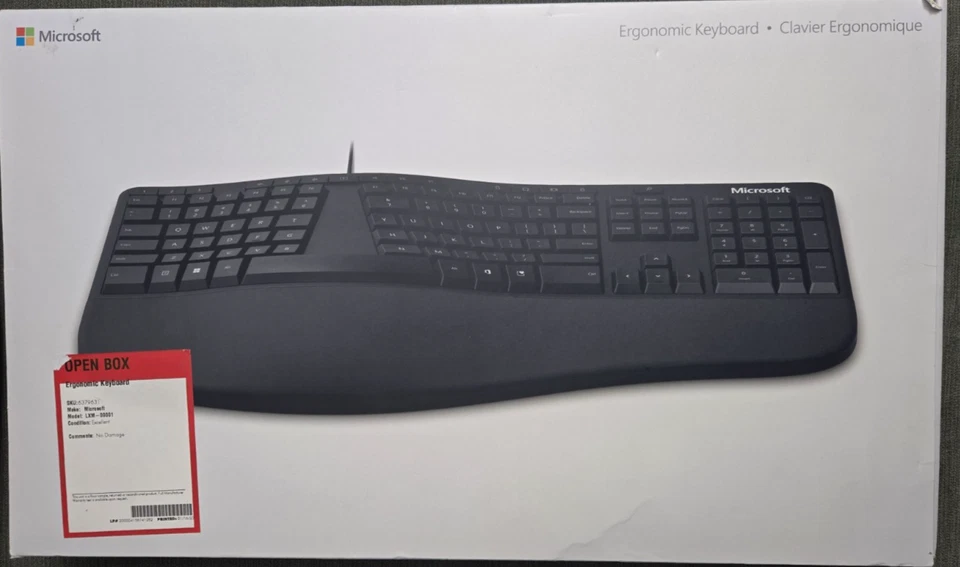 Microsoft LXM-00001 USB 2.0 Ergonomische Tastatur OVP GEBRAUCHT - Bild 3 von 4
