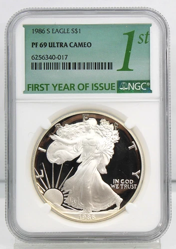 1986 S Proof American Silver Eagle - NGC Graded PF69 Ultra Cameo !!
