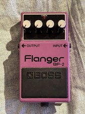 BOSS BF-2 FLANGER PINK LABEL MADE IN TAIWAN GUITAR PEDAL