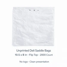 Choice Unprinted Deli Saddle Bags 10.5x8 Flip Top Clear HDPE 0.5 Mil 2000/Case