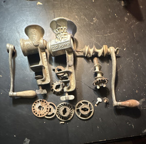 Two Antique Food Choppers, Keystone No. 10 & O.V.B.  No. 700
