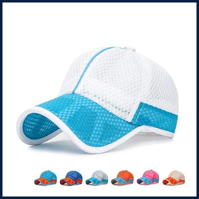 Kids Breathable Mesh Baseball Cap Adjustable Snapback Sun Hat for Boys and Girls