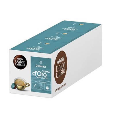 NESCAFÉ Dolce Gusto Dallmayr Crema d'Oro Caffè Latte 3er Pack (3 x 16 Kapseln)