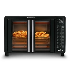 Gourmia 1700W Digital French Door Air Fryer Toaster Oven 17 Cooking Functions