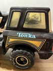Vintage Tonka Car Transporter Carrier Black Pressed Steel Vehicle Hauler Large