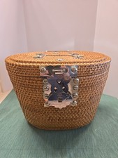 Woven Wicker Chinese Ceremonial Tea Basket Hand Made