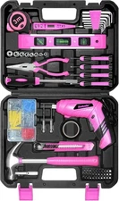 130 Piece Home Tool Kit with 3.6V Cordless Rechargeable Screwdriver Apartment
