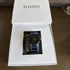 RADO Centrix Automatic Diamonds Unisex Ceramic Black Dial Watch R30018712 *NEW*