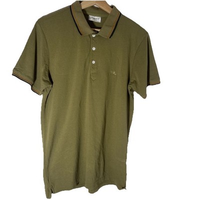 Lindbergh Green Slim Fit Polo Shirt Size Large Lindbergh White Buttons