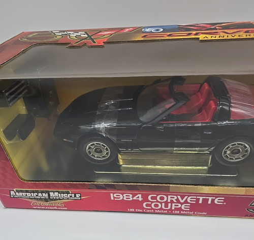 1/18 1984 CHEVROLET CORVETTE COUPE BLACK AMERICAN MUSCLE HOBBY ED ANNIVESARY CO - Picture 4 of 13