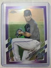 Sixto Sanchez RC 2021 Topps Chrome Update Purple Refractor Miami Marlins #USC90