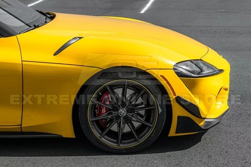 Pair CARBON FIBER Canard For 20-Up Toyota GR Supra A90 A91 Front Bumper Splitter - Picture 14 of 23