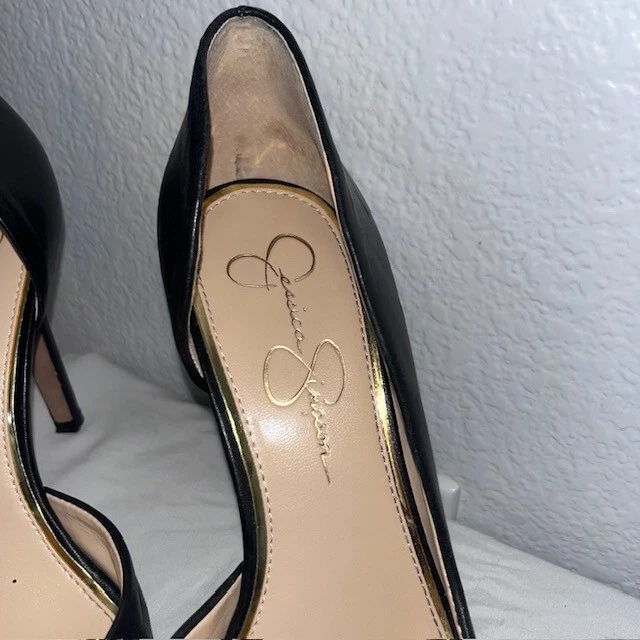 Jessica Simpson 经典黑色细高跟鞋经典高跟鞋派对鞋 8 码 — 第 3/4 张图片