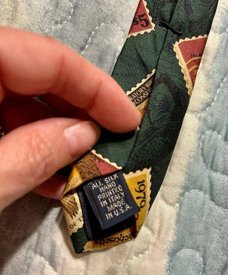 Мужской галстук Eddie Bauer 100% шелк винтажная марка водоплавающая птица утка - Изображение 3 из 4