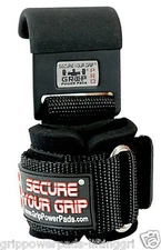 Power Weight Lifting Training Gym Hook Grips Straps Wrist Support Bandage Black