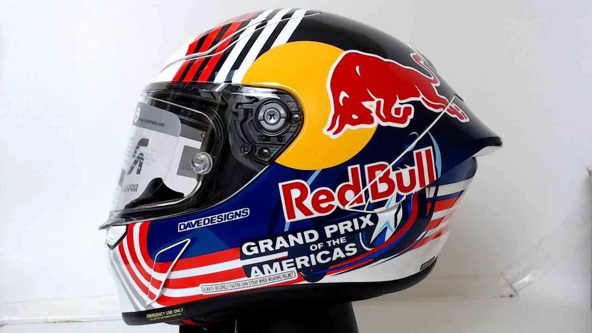 full face red bull helmet