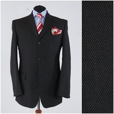 Mens Italian Blazer 42L UK Size ARMAND THIERY Dark Brown Wool Sport Coat Jacket