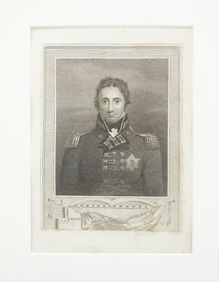 General Sir John Moore - montierter antiker Druck um 1815 Kupferstich