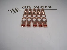 10 PCS 4 AWG 4 GA Copper Ring Terminals 3/8" Stud Hole Lug Connector