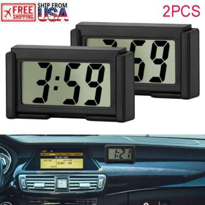 Mini 2X Digital LCD Table Auto Car Dashboard Desk Date Time Calendar Small Clock
