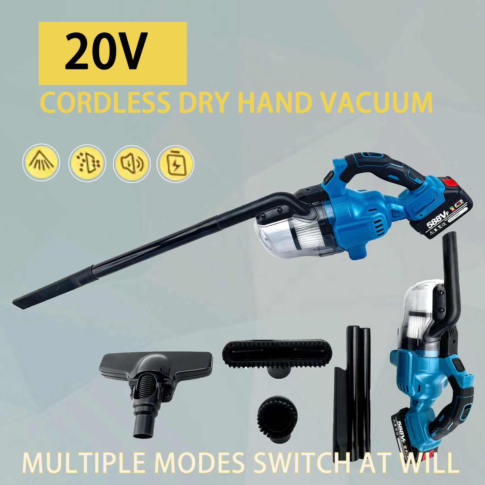 Handheld Vacuum Cordless, Dry Wet Hand Vacuum Cleaner 1000 PA Suction New US