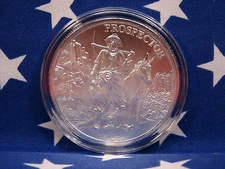 PM Mint BU Prospector Round 1oz Troy .999 Fine Solid Silver Coin + Capsule USA