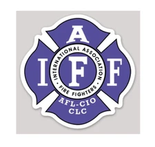 2 Inch Non-Reflective IAFF Purple White Letters Firefighter Maltese Sticker