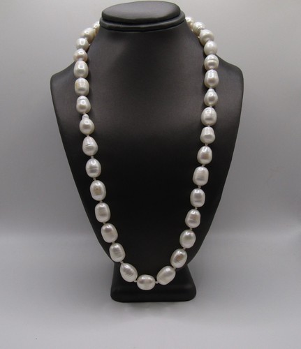 Juicy New 18KGP 9mm Freshwater Baroque Ringed Pearl Strand 18" - Picture 5 of 5