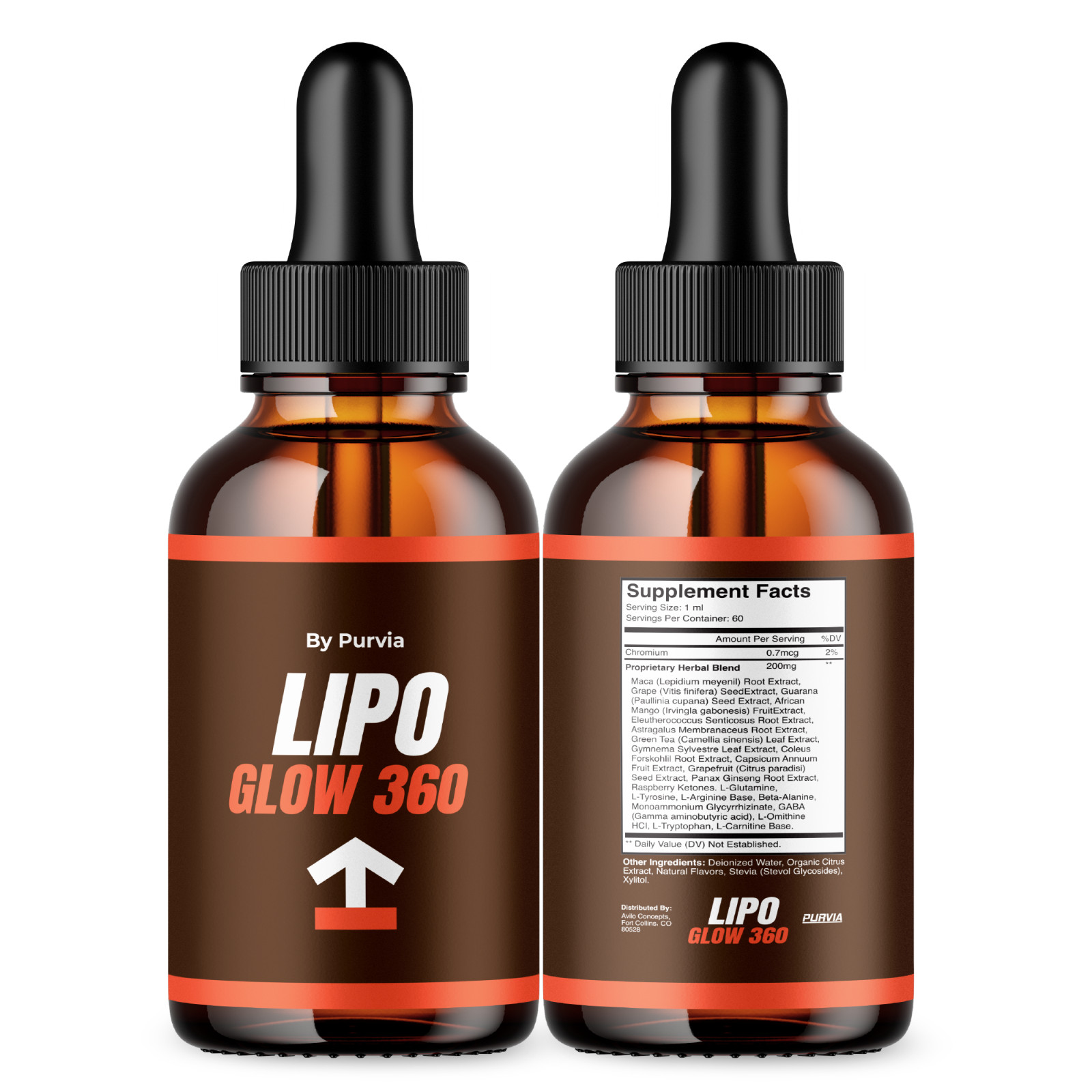 (2 Pack) Lipo Glow 360 Liquid Drops for Advanced Overall Wellness Support