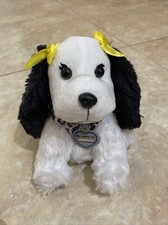 Poochie & Co White Black Puppy Dog Plush Purse Bag