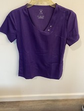 NEW Cherokee Luxe Scrub Top Shirt PURPLE Size XS Modern Classic NOP NOS