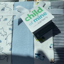 NEW CARTER'S CHILD OF MINE BABY BOY BLUE RECEIVING BLANKETS ANIMALS TRUCKS MORE