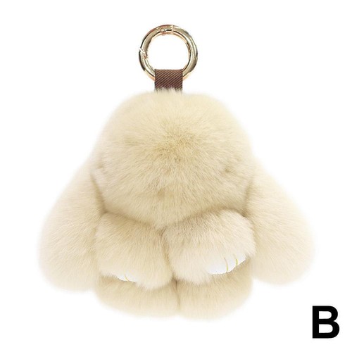 Rabbit Fur keychain Bunny Trinket Key Gift Chain Women Pendant Bag Keychain I0P6 - Picture 22 of 28