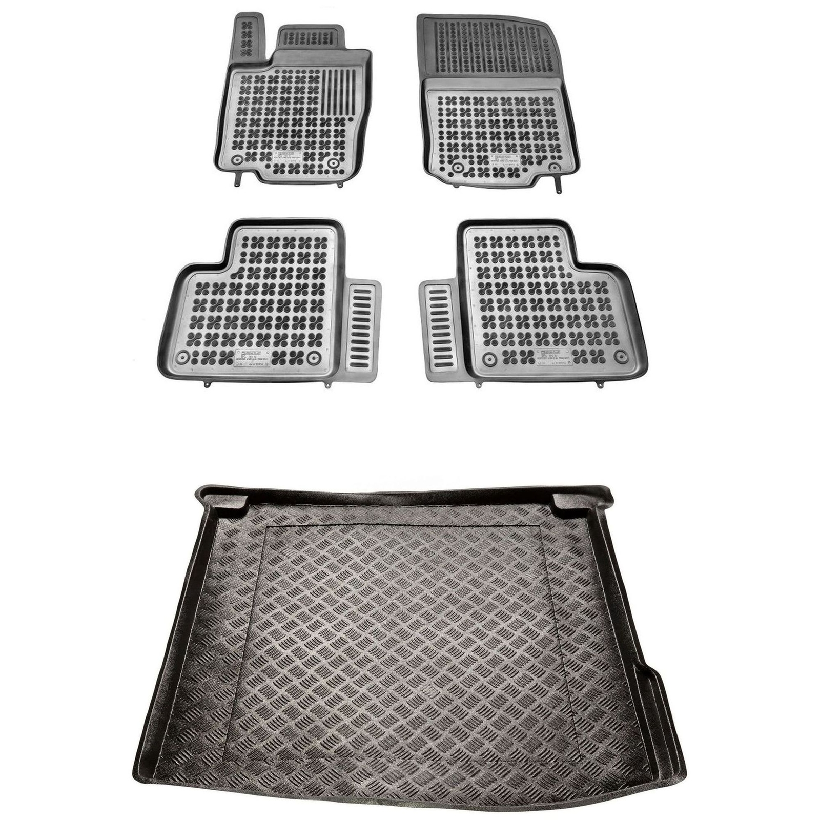 Tapis de sol et bac de coffre PE Mercedes GLE I pour sorties nature et transport sans saleté