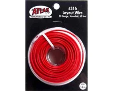 Red Layout Wire 20 Gauge HO N SCALE ATLAS 316 TRAIN TRACKS LAYOUT 50 Feet