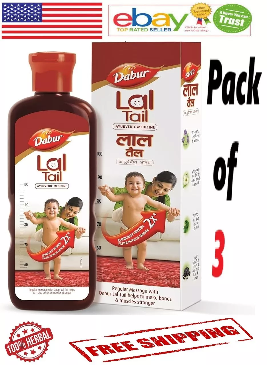 Dabur Lal Tail Baby Massage Oil For Strong Bones Muscles 50ml Pack of 3