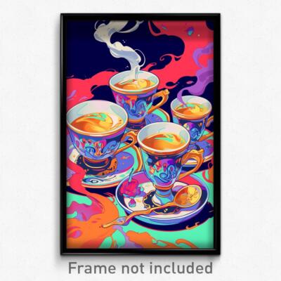 Trippy Tea Art Poster - Vacant Hot Tea (Psychedelic Trippy Weird 11x17 Print) | eBay