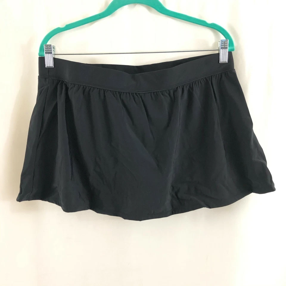 Falda corta de natación verde aguamarina para mujer elástica básica negra talla 16W/18W Foto 3 de 4