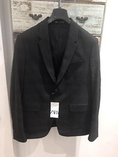 Tuta blazer Zara testurizzata a quadri nera taglia 54, 44 UK&USA