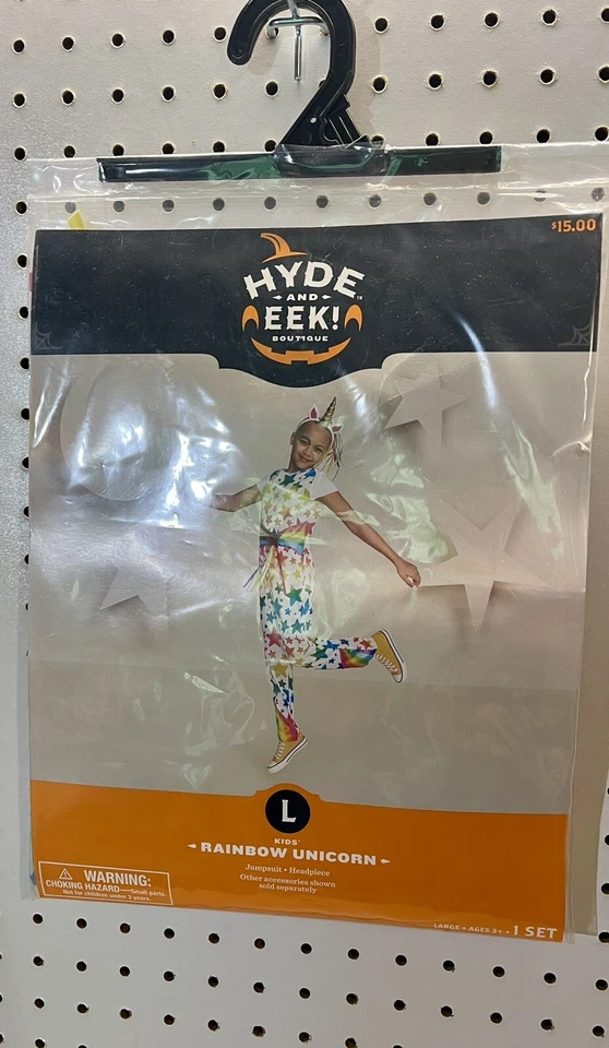 Kids’ Rainbow Stars Unicorn 🦄  Halloween 👻 Costume Large Jumpsuit Headband - Image 3 of 4