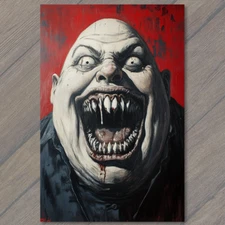 Art Print Creepy Monster Wide Smile Blood Streaked Terror Gothic Nightmare Dark