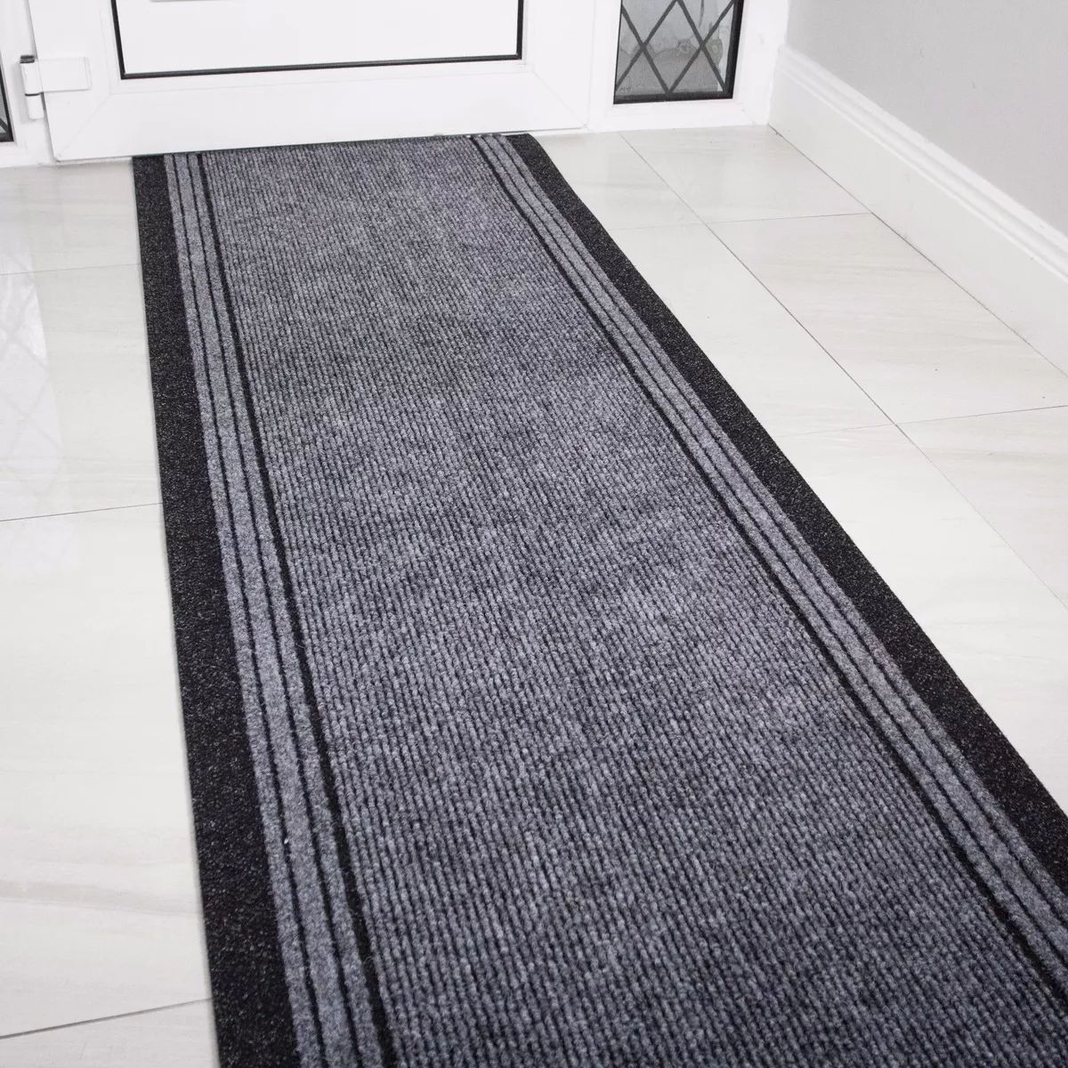 NEW Grey Rubber Backed Very Long Hallway Hall Runner Narrow Rugs Custom  Length