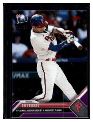 2023 Topps Now #850 Trea Turner Purple Parallel Card #d /25