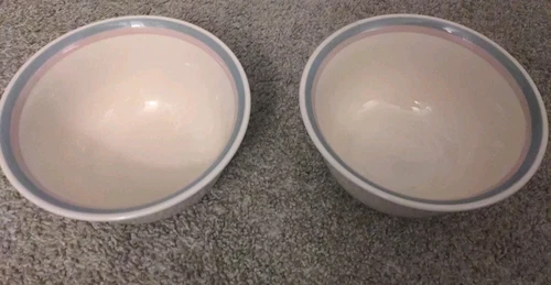 Pfaltzgraff Soup Cereal Bowl 6"  AURA  - Pink Blue Bands 3" Deep
