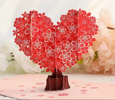 Cherry blossom tree 3D-Grußkarte Geschenkkarte Postkarte Kirschbaum Love