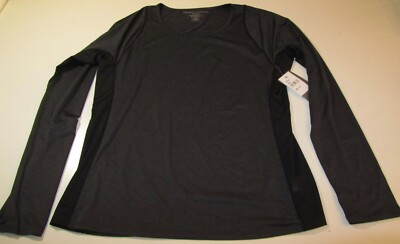 THREADS 4 THOUGHT WOMEN'S LONG SLEEVE PERFORMANCE SHIRT XL DARK GRAY NEW W/ TAG!