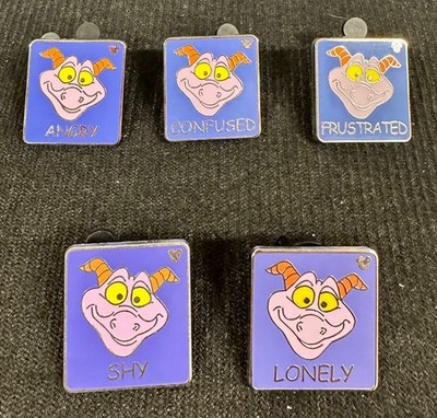 DISNEY 2009 HIDDEN MICKEY 5 PIN SET (2700) FIGMENT SET WDW Figment Emotions