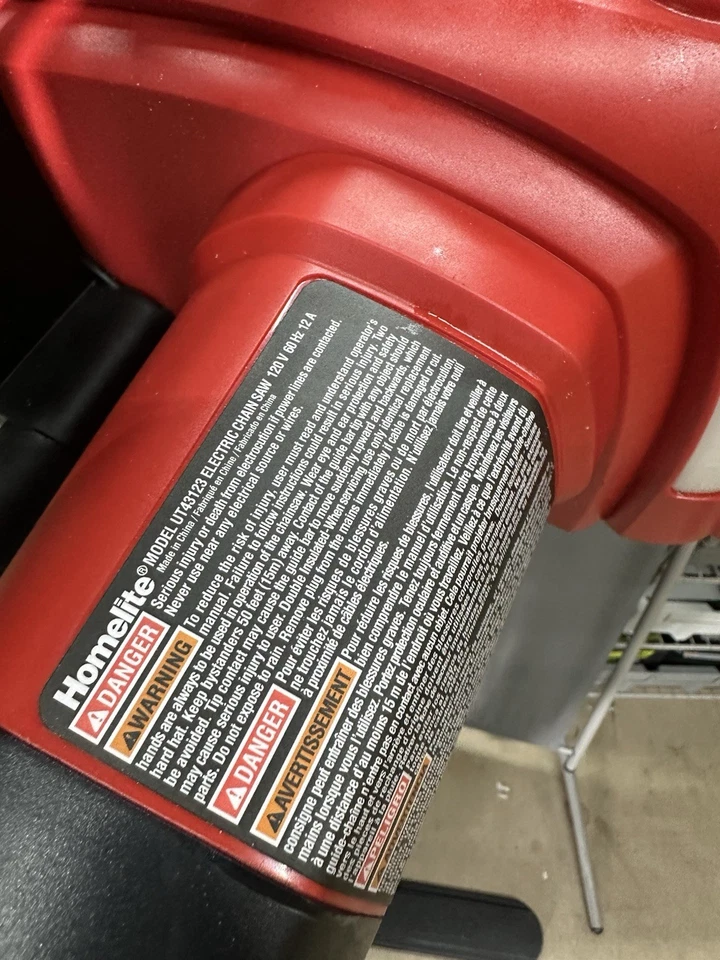 Homelite 16” Corded Chainsaw (Used) UT43123 - Image 4 of 4